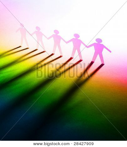 종이에 남자의 피 규 어