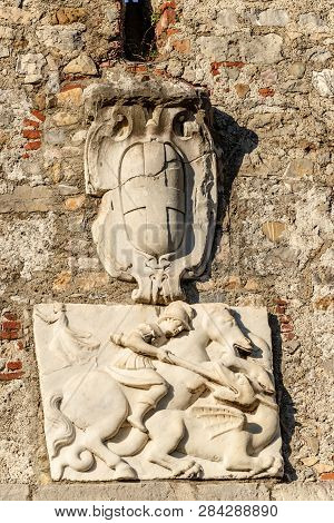 Detail Of The Castle Of St. George (castello San Giorgio) 1265-xix Century, Genoan Military Fortific