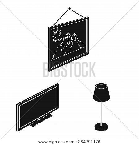 Vector Illustration Of Bedroom And Room Logo. Collection Of Bedroom And Furniture Stock Symbol For W