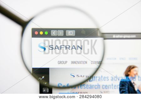 Los Angeles, California, Usa - 14 February 2019: Safran Aerospace Website Homepage. Safran Logo Visi