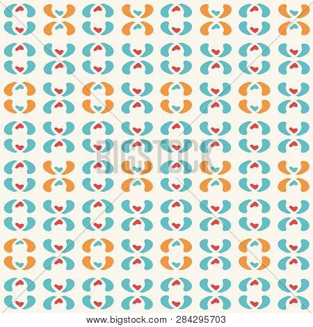 Vector Geometric Yellow And Blue Seamless Repeat Pattern Background.