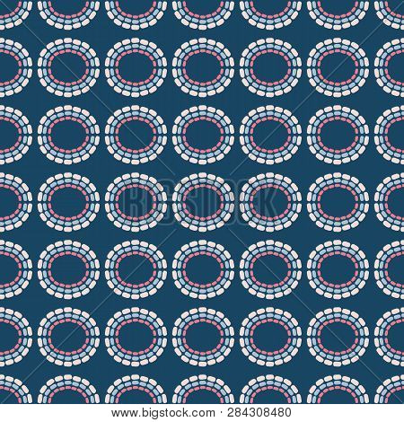 Vector Rainbow Circles Seamless Repeat Pattern Background.