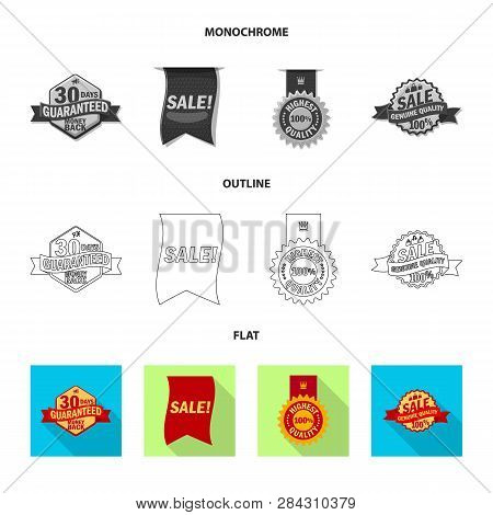 Vector Illustration Of Emblem And Badge Symbol. Set Of Emblem And Sticker Stock Vector Illustration.