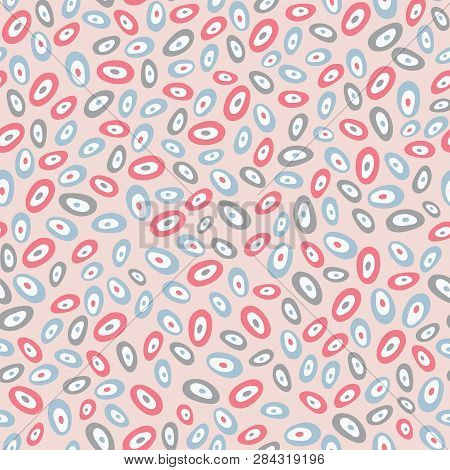 Vector Pastel Oval Pebbles Seamless Repeat Pattern Background.