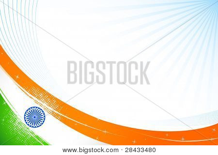 illustratie van tricolor Indiase vlag op abstracte achtergrond