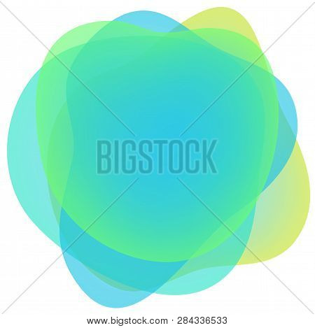 Vector Set Of Neon Liguid Shapes. Gradient Iridescent Bubbles For Text For Business Page. Template W