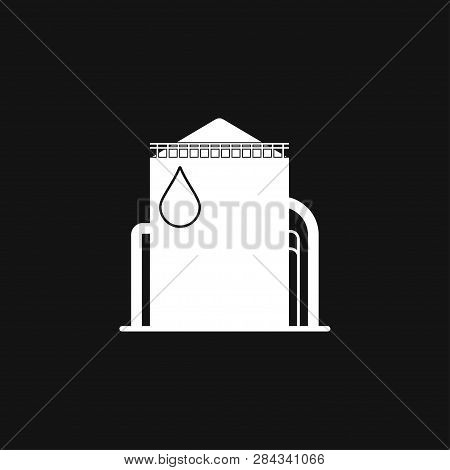 Oil Storage Tank Icon Logo, Illustration, Vector Sign Symbol For Design