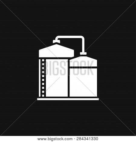 Oil Storage Tank Icon Logo, Illustration, Vector Sign Symbol For Design