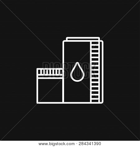 Oil Storage Tank Icon Logo, Illustration, Vector Sign Symbol For Design