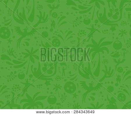 Seamless Sports Green Pattern, Abstract Football Vector Background. Seamless Pattern Included In Swa
