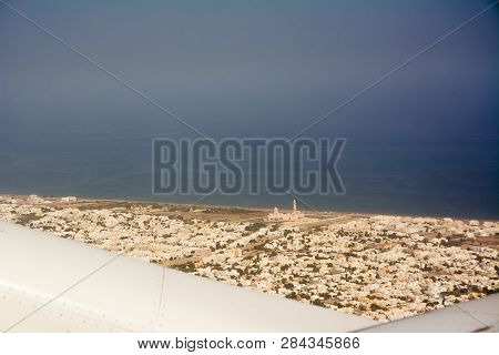 View From The Plane Of The City Of Seeb And The Mosque, Near Muscat (oman)