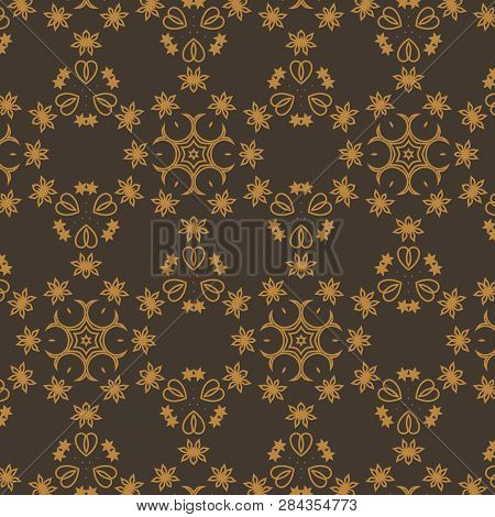 Constructive Geometric Pattern In Shades Of Gold Colors. Emotional Design With Development Of Prospe