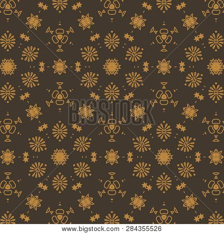 Constructive Geometric Pattern In Shades Of Gold Colors. Emotional Design With Development Of Prospe