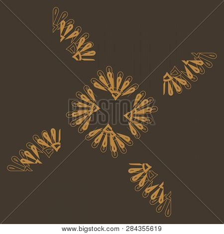 Constructive Geometric Pattern In Shades Of Gold Colors. Emotional Design With Development Of Prospe