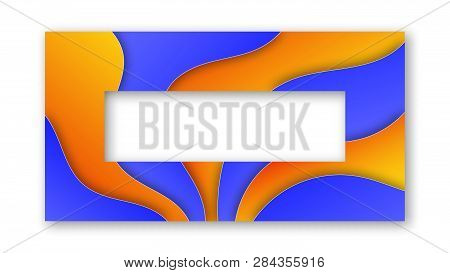 Colored Trendy Gradient Frame With Bland Shadows Isolated On White Background. Abstract Colorful Rec