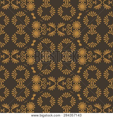 Constructive Geometric Pattern In Shades Of Gold Colors. Emotional Design With Development Of Prospe