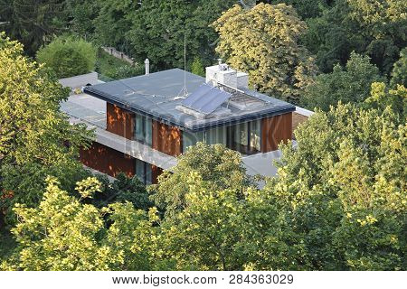 Solar Cell Eco House Hidden In Woods