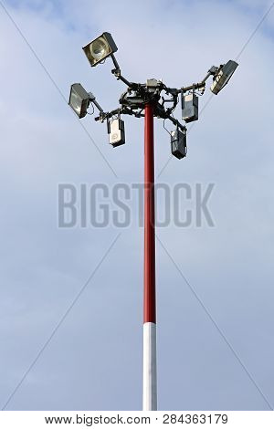 Light Pole With Antenna For Cellular Network Tower