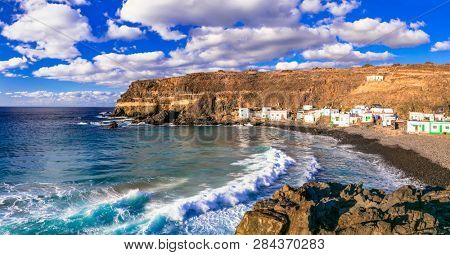 Fuerteventura - unspoiled beach and traditional fishing village Puertito de Molinos. Canary islands