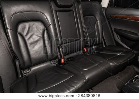 Novosibirsk, Russia - February 15, 2019:  Audi Q5,close-up Of The Rear Seats. Photography Of A Moder