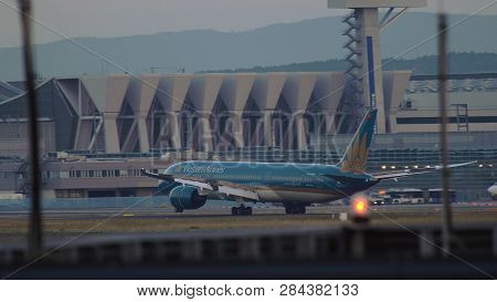 Frankfurt Am Main, Germany - July 20, 2017: Rear View Of Boeing 787 Dreamliner Vn-a868 Of Vietnam Ai