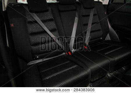 Novosibirsk, Russia - February 15, 2019:  Mazda Cx-5,close-up Of The Rear Seats. Photography Of A Mo