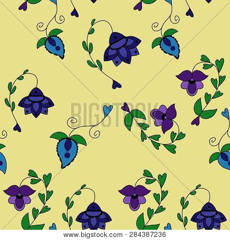 Bright Background With Floral Elements. Indian Ornament