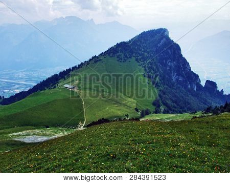 Gonzen Mountain Or Gonzen Berggipfel In The Appenzell Alps Mountain Range - Canton Of St. Gallen, Sw