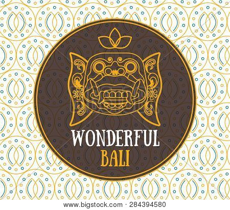 The Vector Head Of Hanuman, The Monkey Warrior, On The Seamless Pattern Background With The Text.