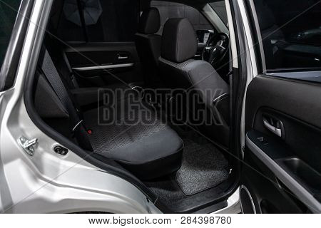 Novosibirsk, Russia - February 15, 2019: Suzuki Grand Vitara,close-up Of The Rear Seats. Photography