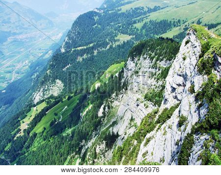 View From The Gonzen Peak In The Appenzell Alps Mountain Range - Canton Of St. Gallen, Switzerland