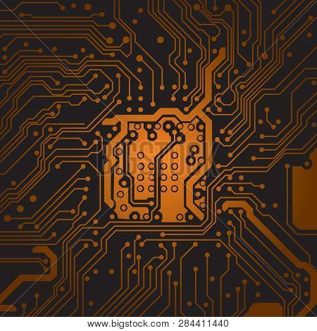 Circuit Board Background Texture. Computer Technology. Technical Vector Illustrtion.