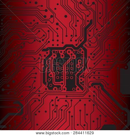 Circuit Board Background Texture. Computer Technology. Technical Vector Illustrtion.