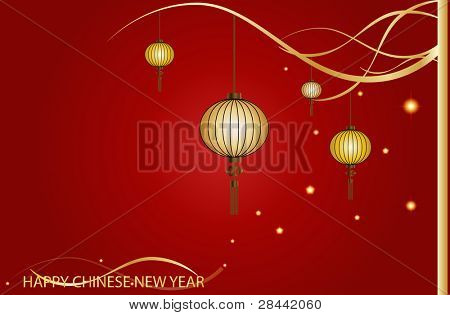 Tündér-fények. Nagy hagyományos kínai lampion hozza jó szerencse és a béke ima alatt Chine