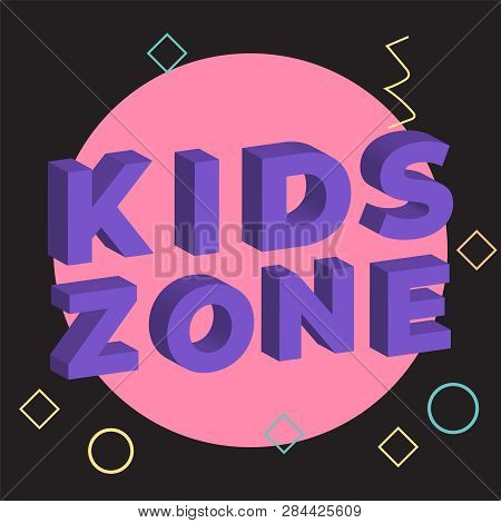 Kids Zone Cartoon. Children Playground, Game Area. Zone Playground Vector