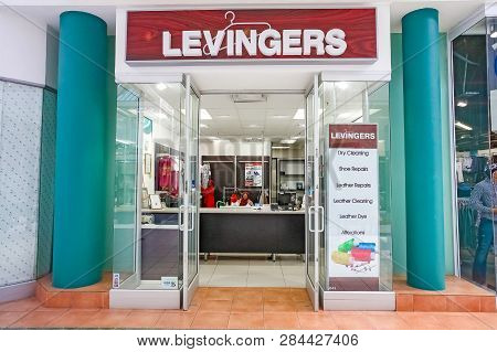 Inside Interior Of A  Dry Cleaners In A Mall