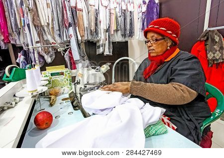 Inside Interior Of A  Dry Cleaners In A Mall