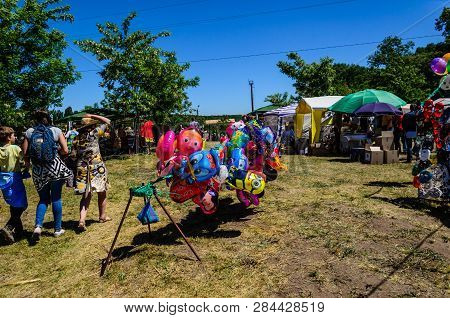 Kremenchug, Ukraine - June 3, 2017: Different People On A Peasant Fair