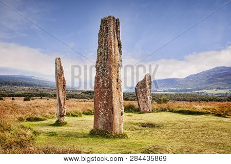 Machrie Moor 2 Stone Circle, A 4000 Year Old Megalithic Monument On The Island Of Arran, North Ayrsh