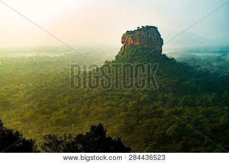Sigiriya Lion Rock Mount Sri Lag Dawn Top View