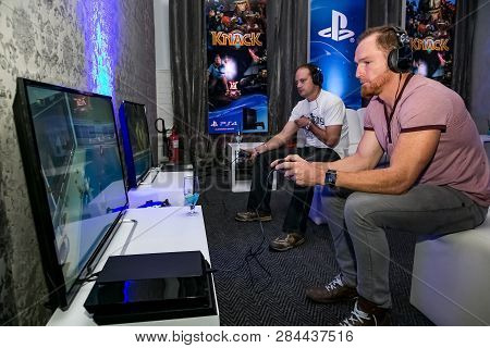 Gamers At Play Station Ps4 Launch Event