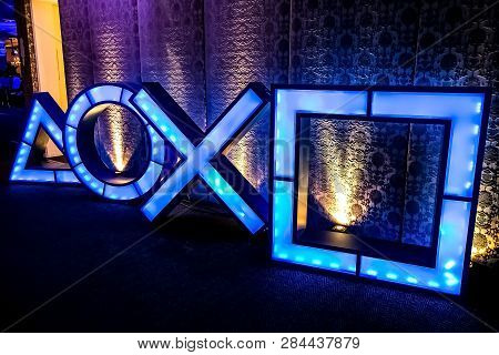 Play Station Illuminated Icons At Ps4 Launch Event