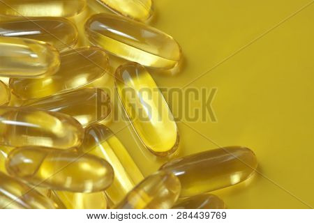 Soft Gelatin Capsules With Omega-3 Fish Oil, Ala, Epa, Dietary Therapeutic Food Supplement