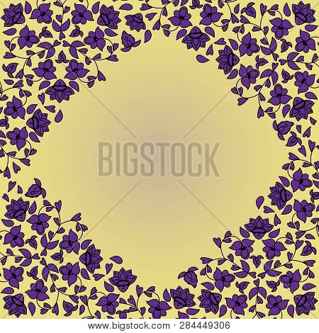 Frames With Floral Ornament In The Corners. Fantasy Flowers On The Indian Theme