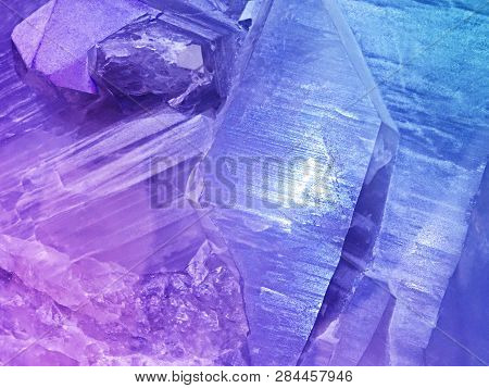 Colorful Cristal Stone. Ametist Stone Textire Or Background