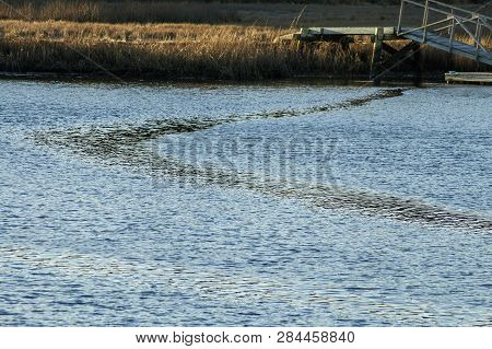 Tidal Currents Reveal Themselves As A Chevron Near Mouth Of The Mattapoisett River