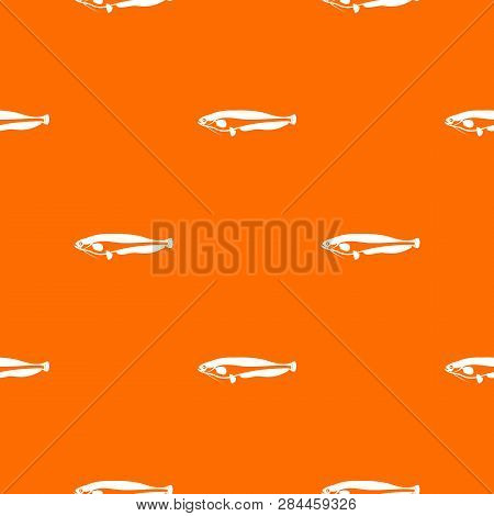 Atlantic Mackerel, Scomber Scombrus Pattern Repeat Seamless In Orange Color For Any Design. Geometri
