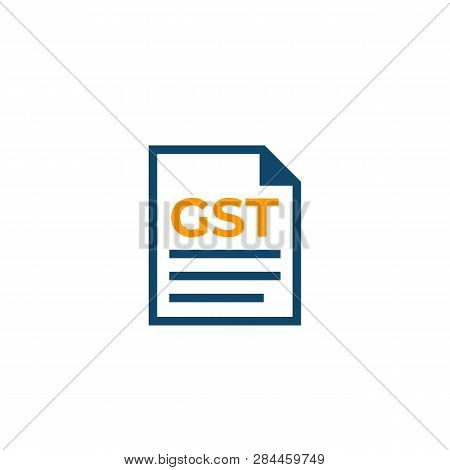Gst Vector Icon On White, Eps 10 File, Easy To Edit