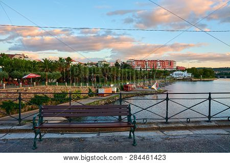 Mirandela, Portugal - July 20, 2014 : Banks Of The River Tua, Mirandela, Portugal