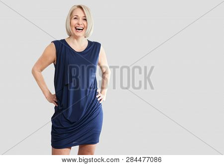 Portrait Of Happy Mature Business Woman Middle Aged Woman Smilin